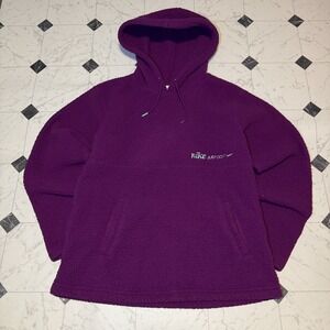 Nike Therma-Fit Purple Fleece Pullover Hoodie Women's XS Sherpa Just Do It